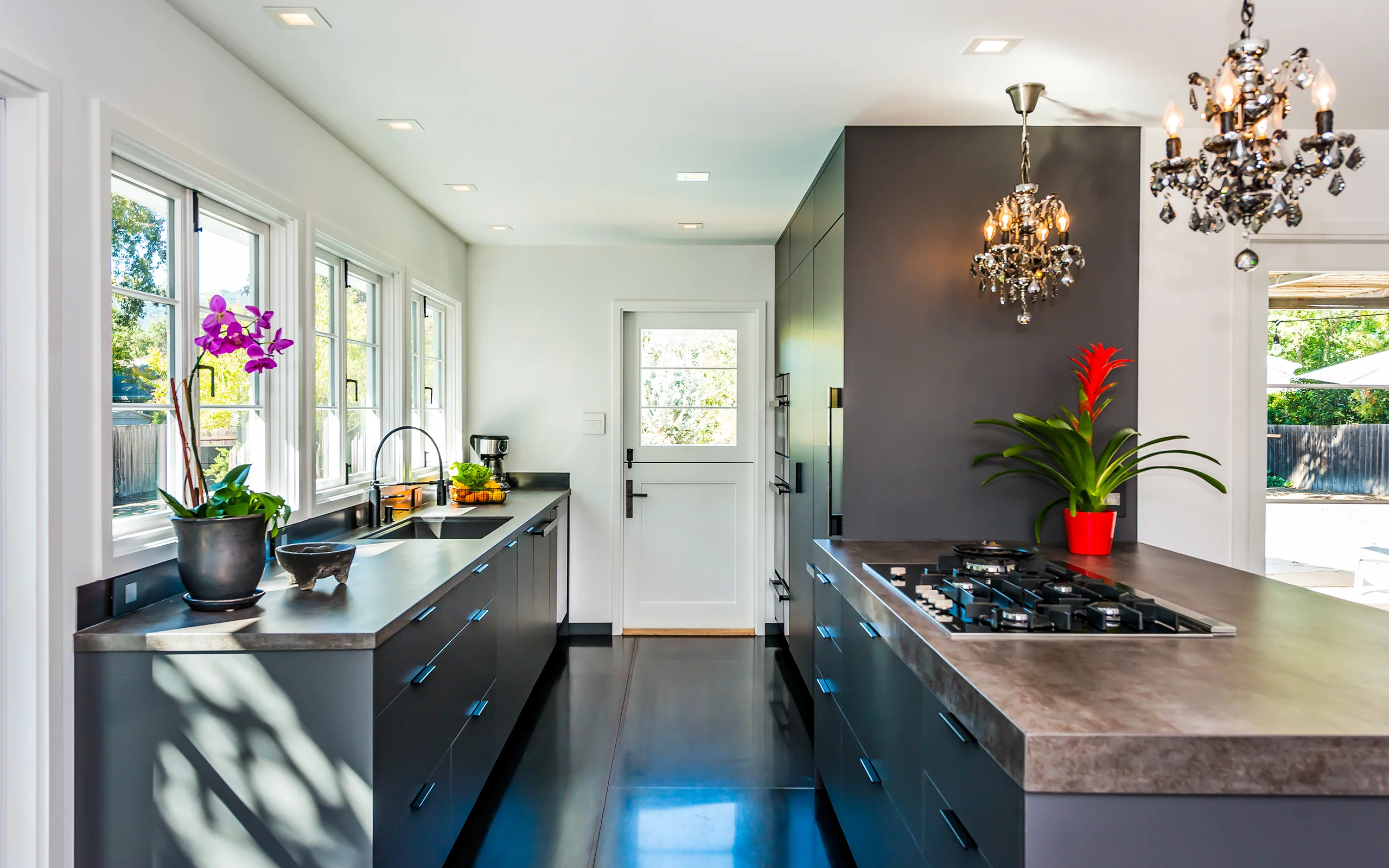 Gray modern minimalist kitchen isle, Danville ca 007