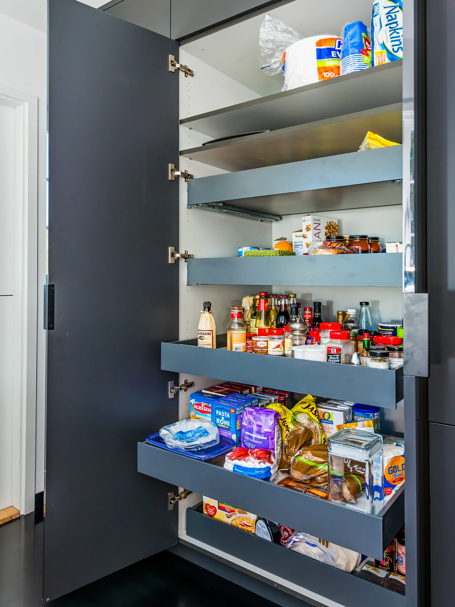 Gray modern minimalist kitchen pantry, Danville ca 013