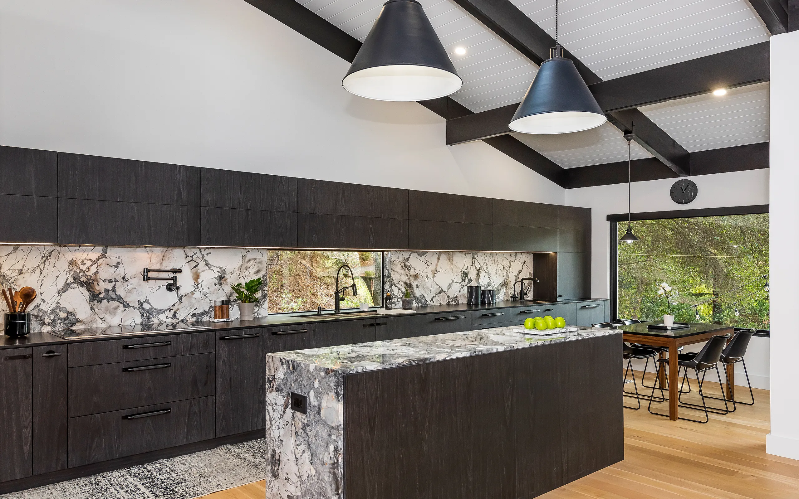 Modern dark kitchen breakfast nook, Oakland ca 002