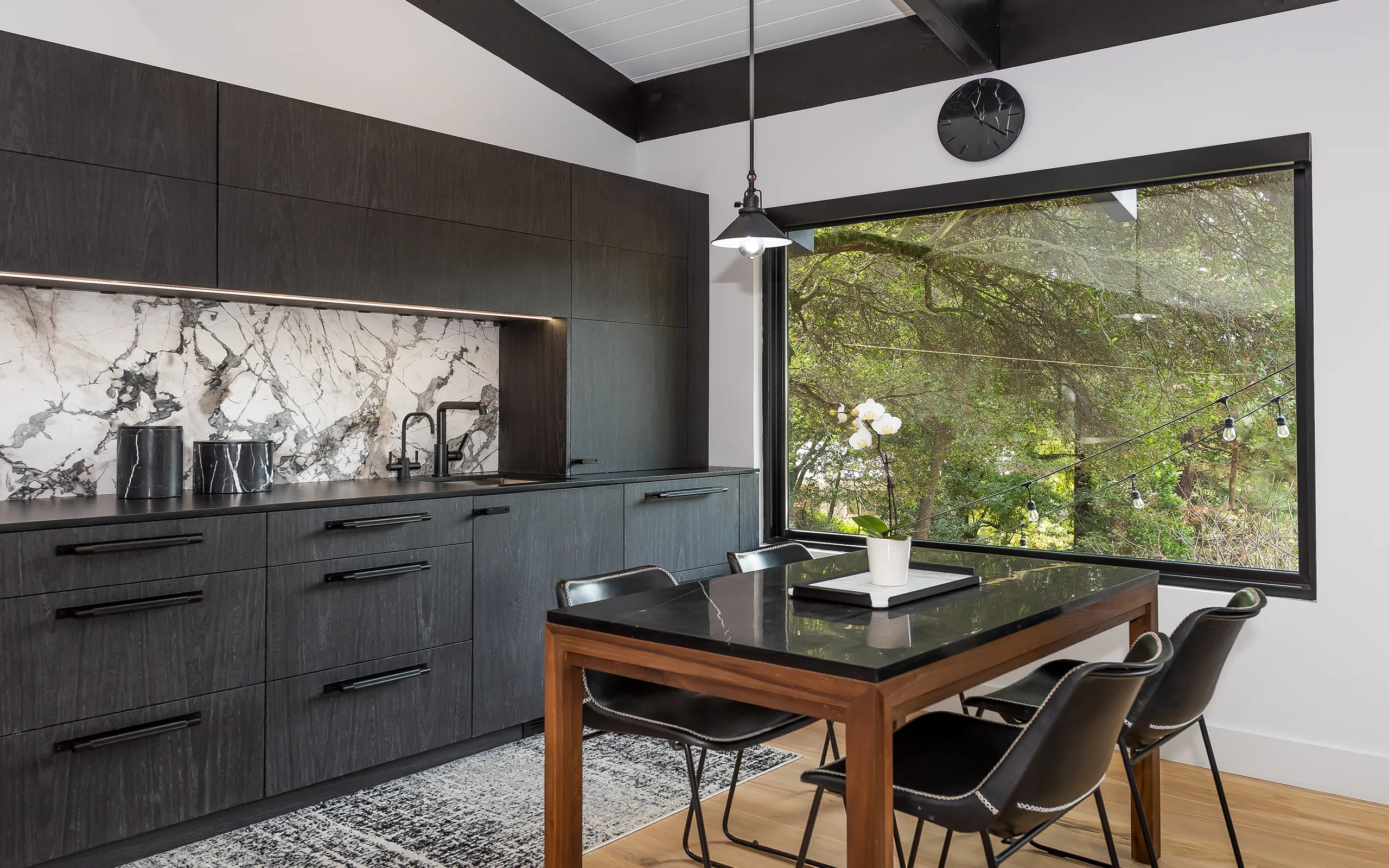 Modern dark kitchen breakfast nook, Oakland ca 007