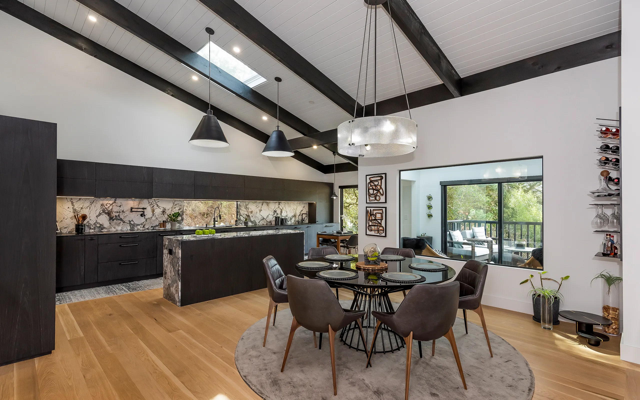 Modern dark kitchen dining area, Oakland ca 004