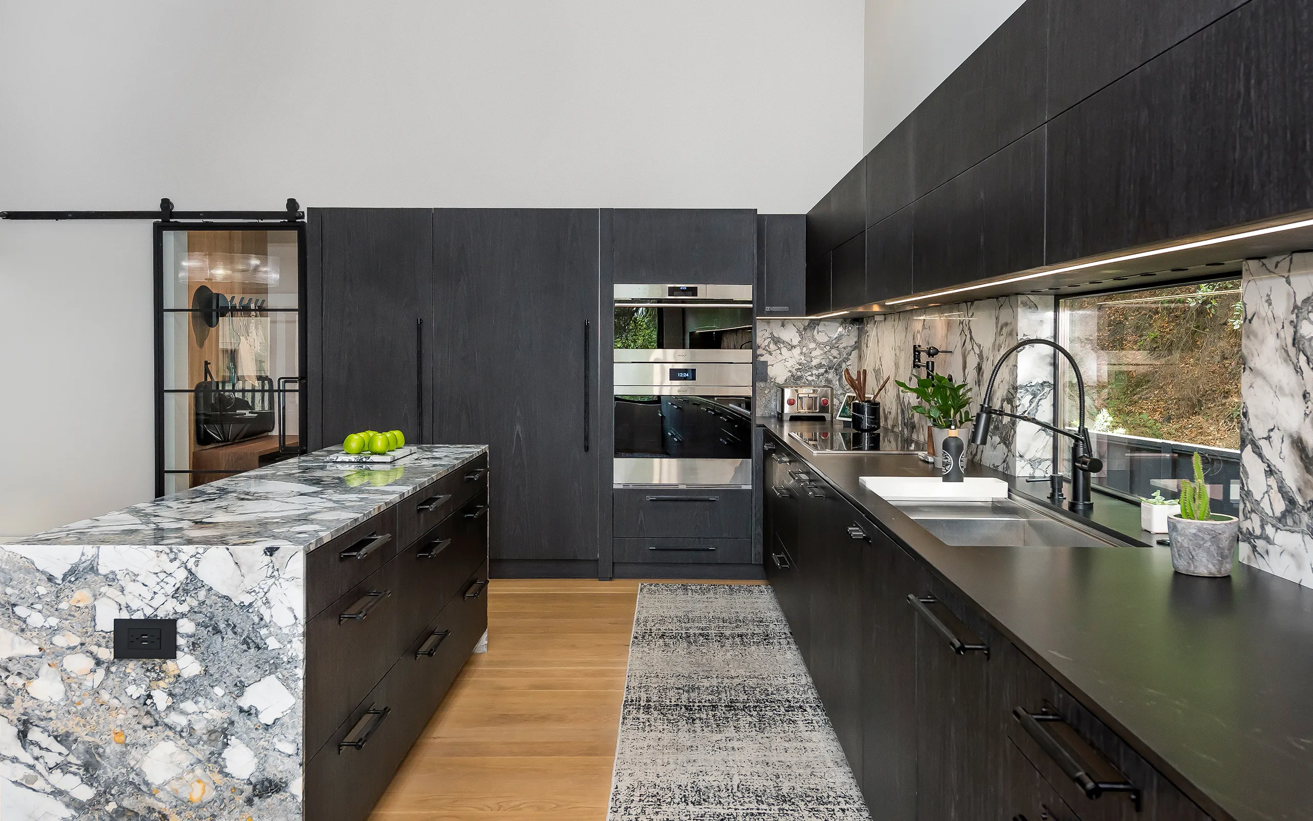 Modern dark kitchen prep sink, Oakland ca 013