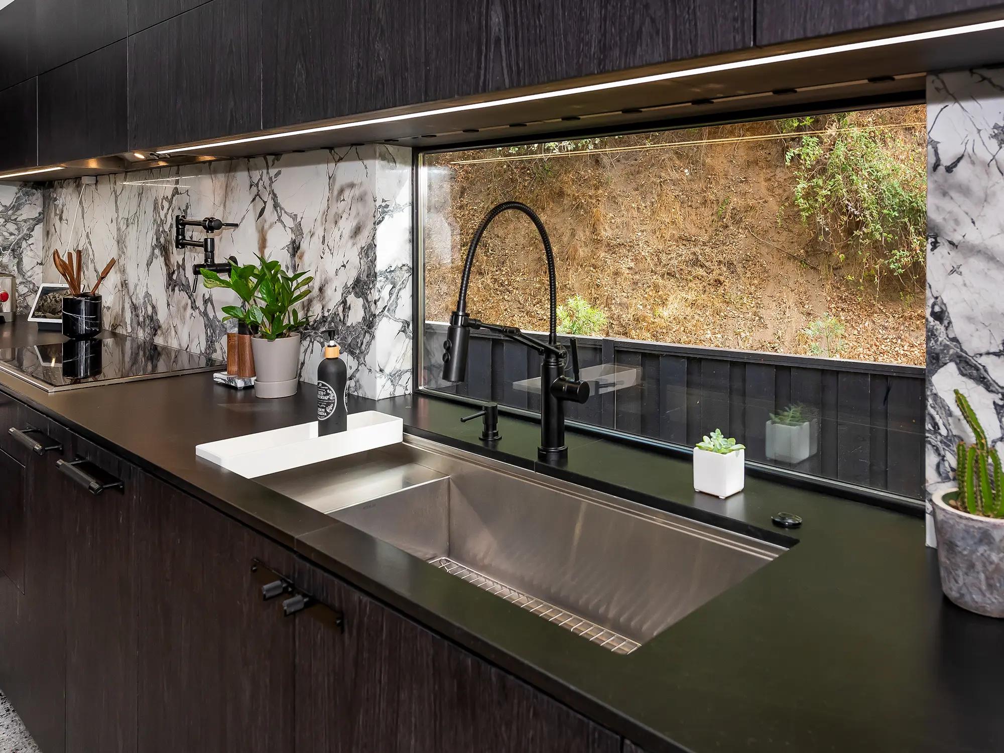 Modern dark kitchen sink, Oakland ca 016