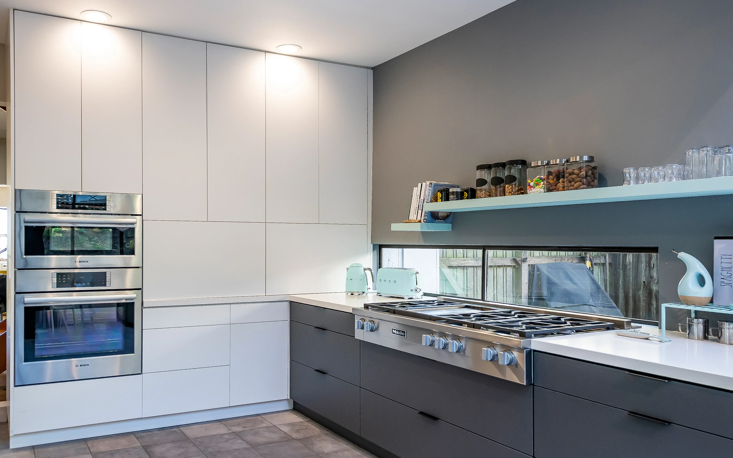 Modern gray and white kitchen, Berkeley ca 010