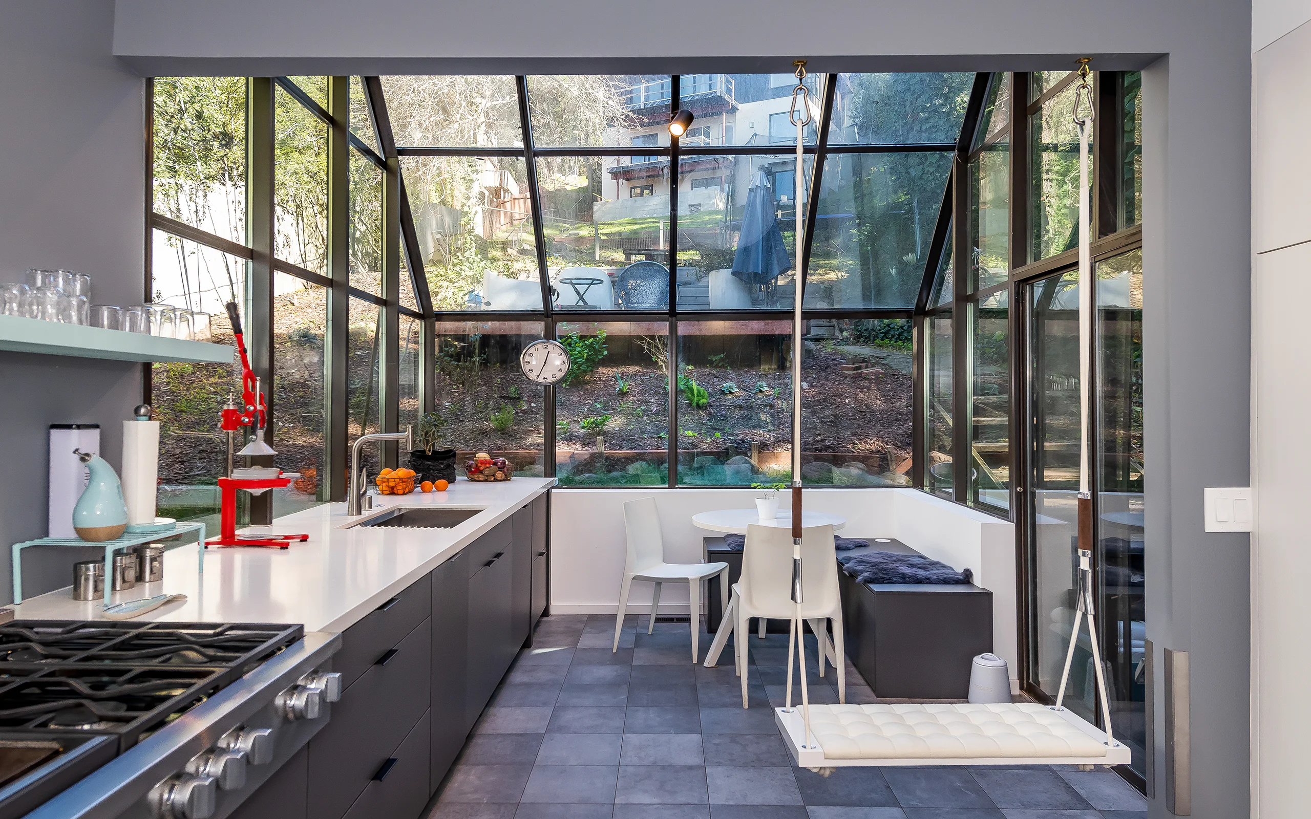 Modern kitchen with sunroom, Berkeley ca 015