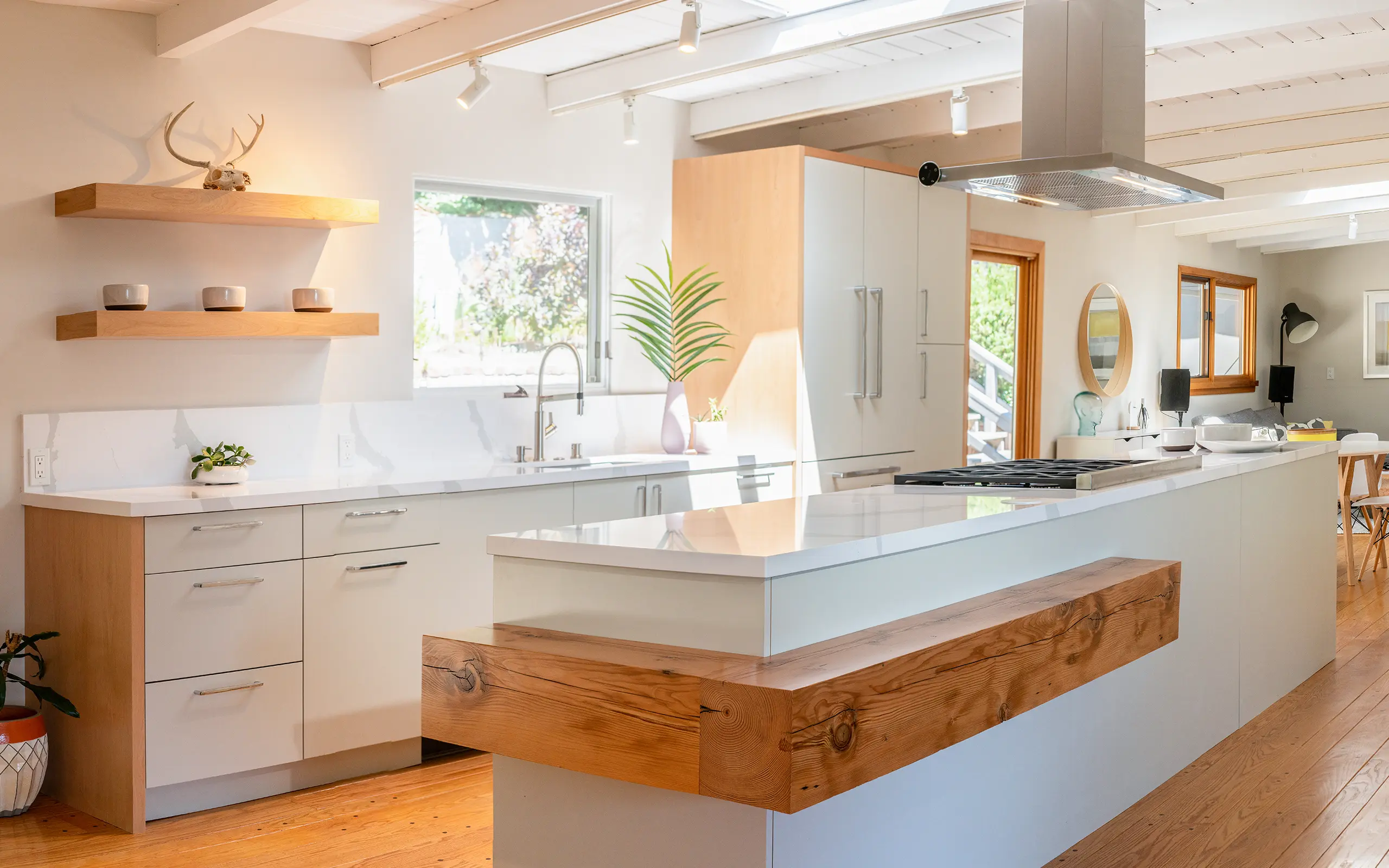 Modern minimalist white and natural alder kitchen, Oakland ca 002