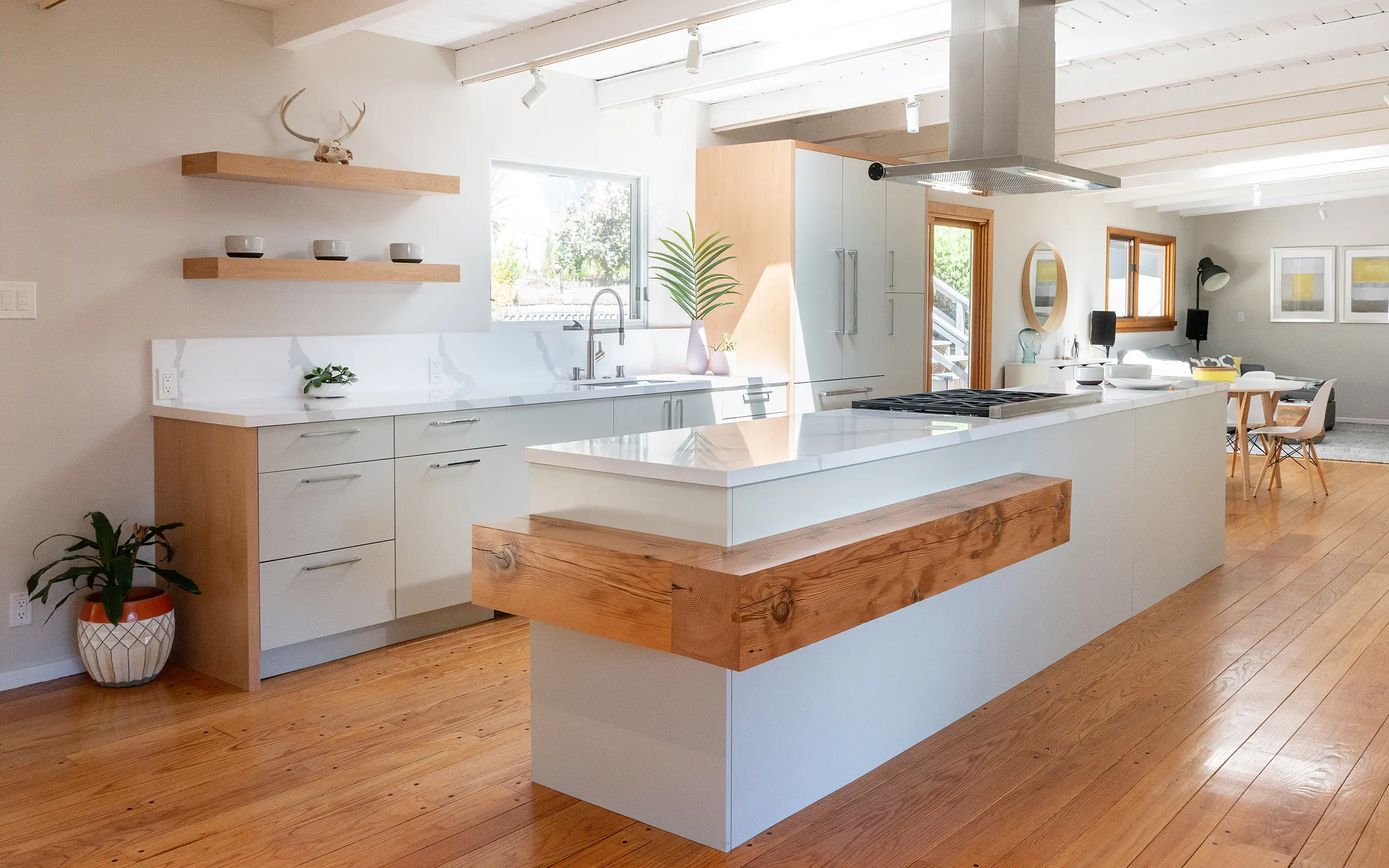 Modern minimalist white and natural alder kitchen, Oakland ca 003