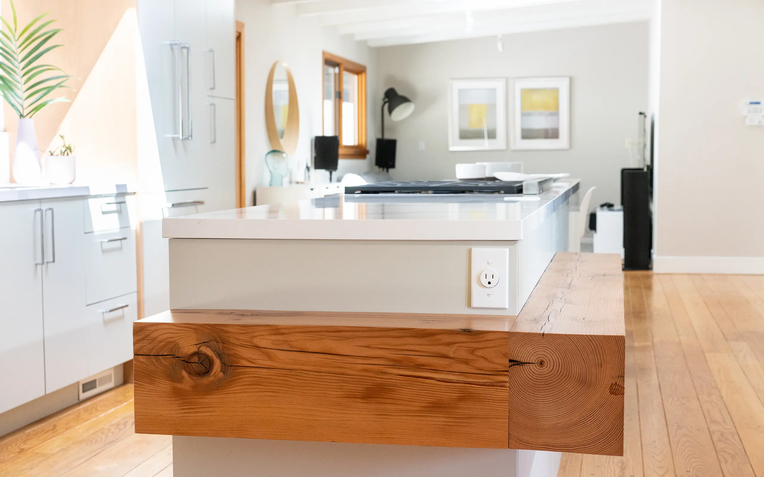 Modern minimalist white and natural alder kitchen, Oakland ca 005