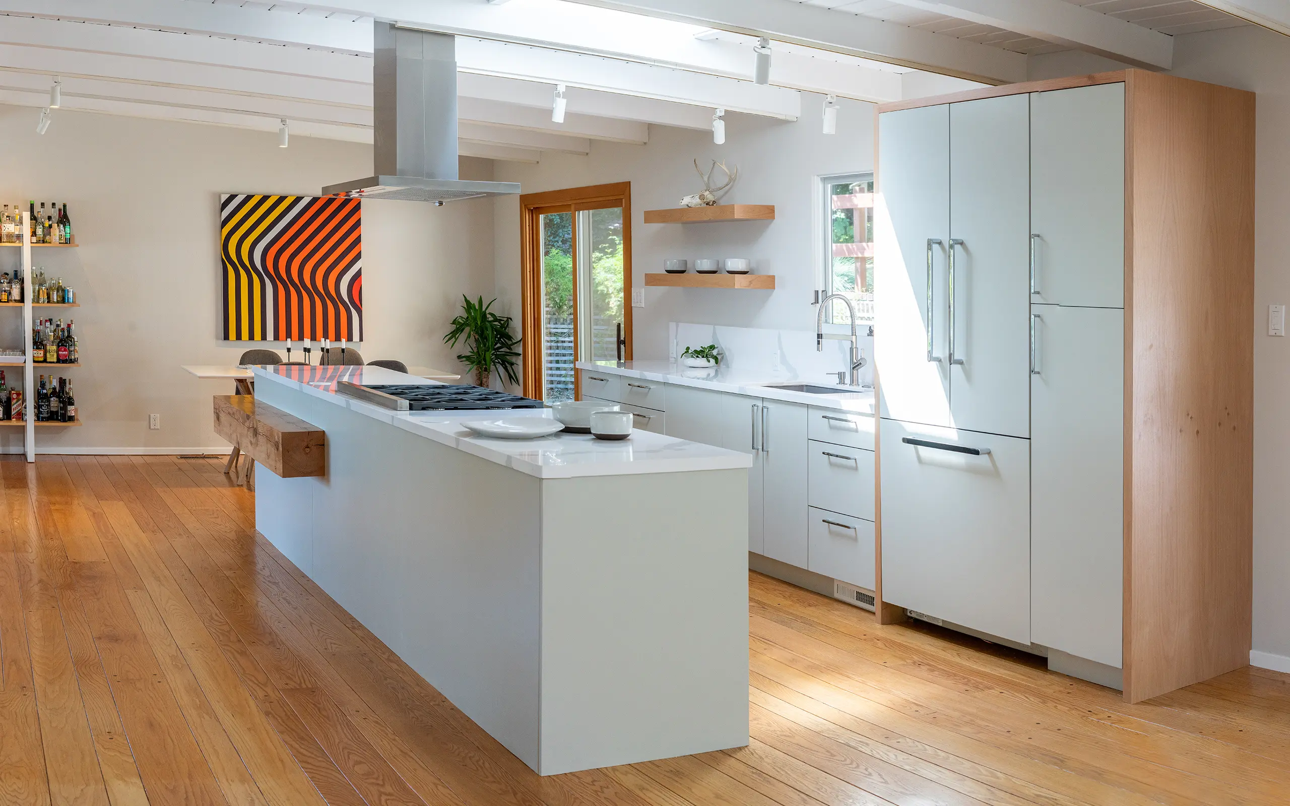 Modern minimalist white and natural alder kitchen, Oakland ca 024