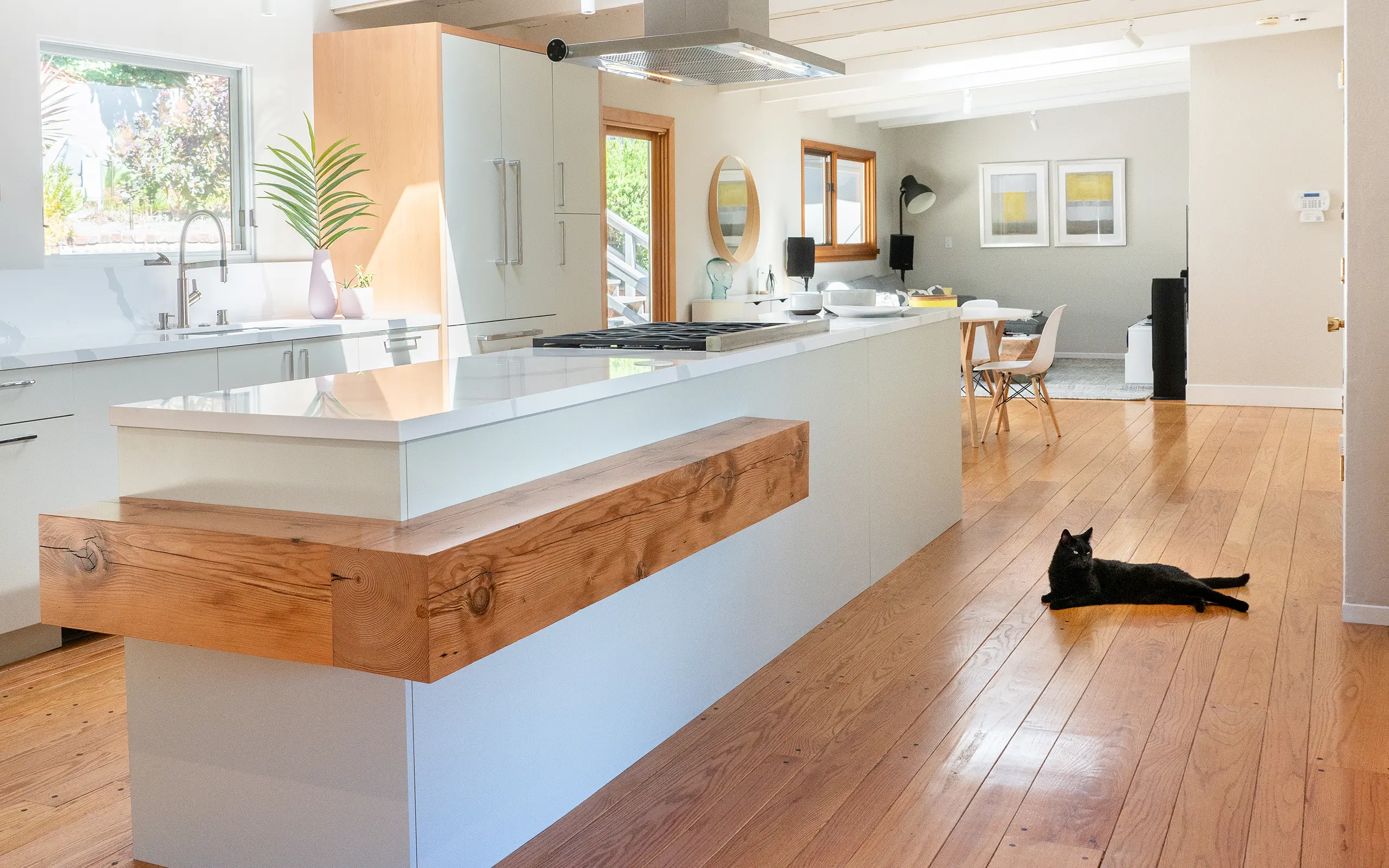 Modern minimalist white kitchen island, Oakland ca 004