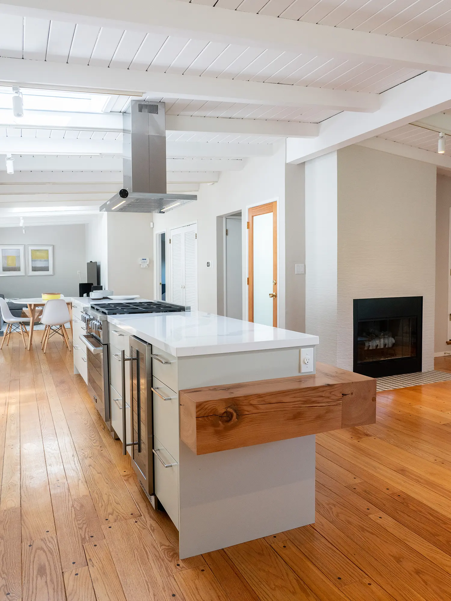 Modern minimalist white kitchen island, Oakland ca 007