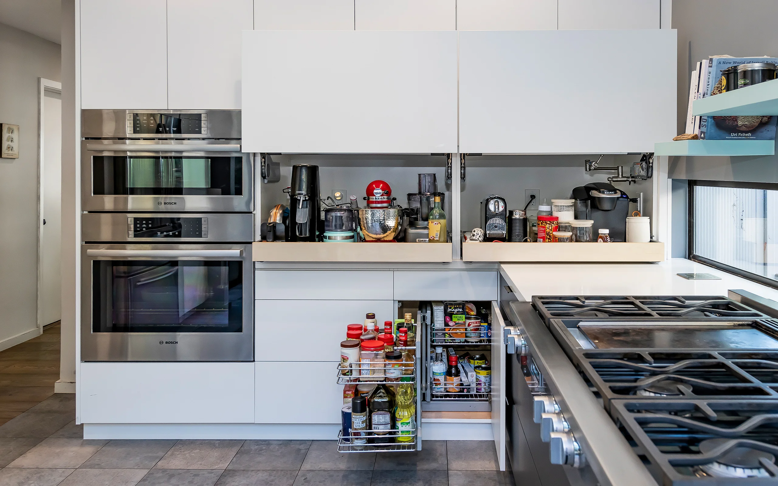 Modern white kitchen storage, Berkeley ca003