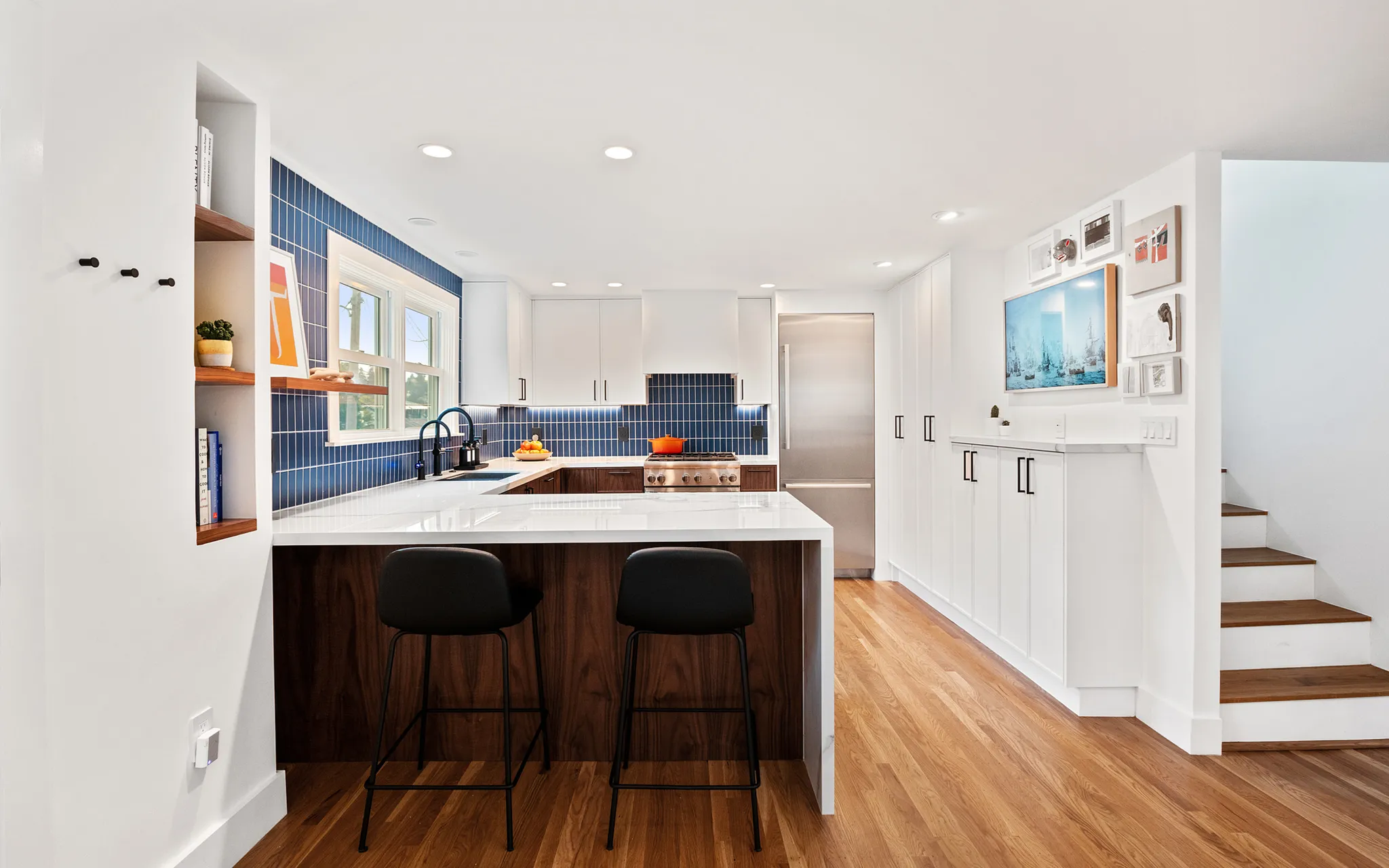 Contemporary kitchen blue backsplash, Berkeley ca 002