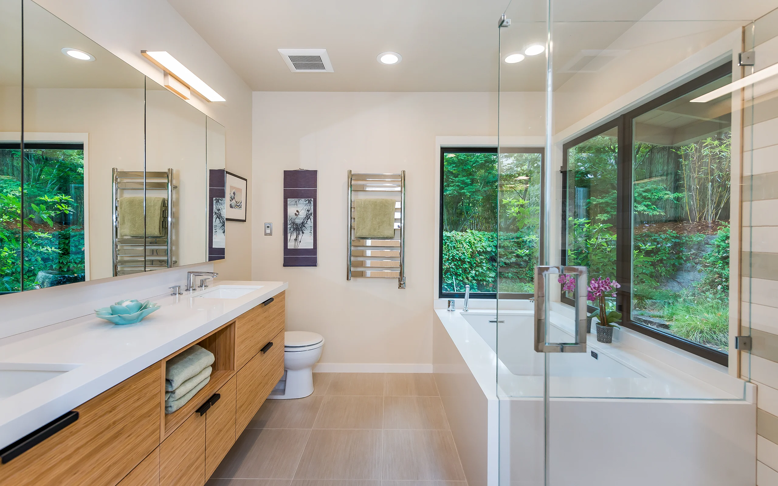 Mid-century modern bathroom, Piedmont ca 001