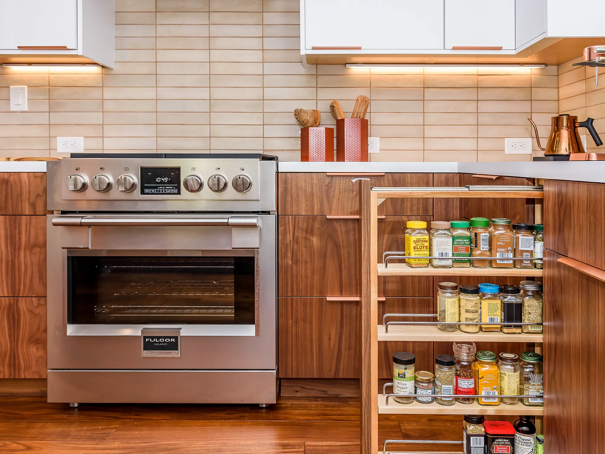 Mid-century modern smart kitchen cabinets, Oakland ca 013