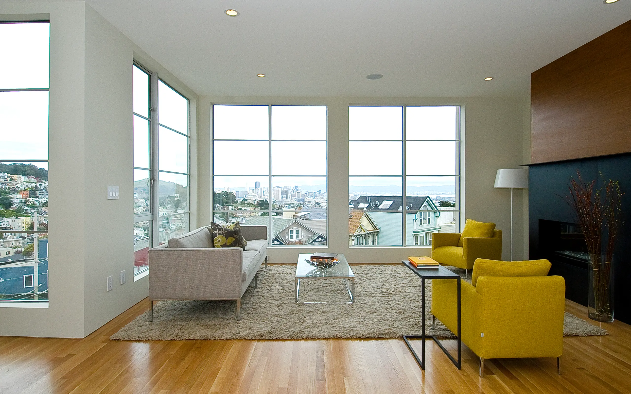 Modern minimalist living area with big windows, San Francisco ca 006