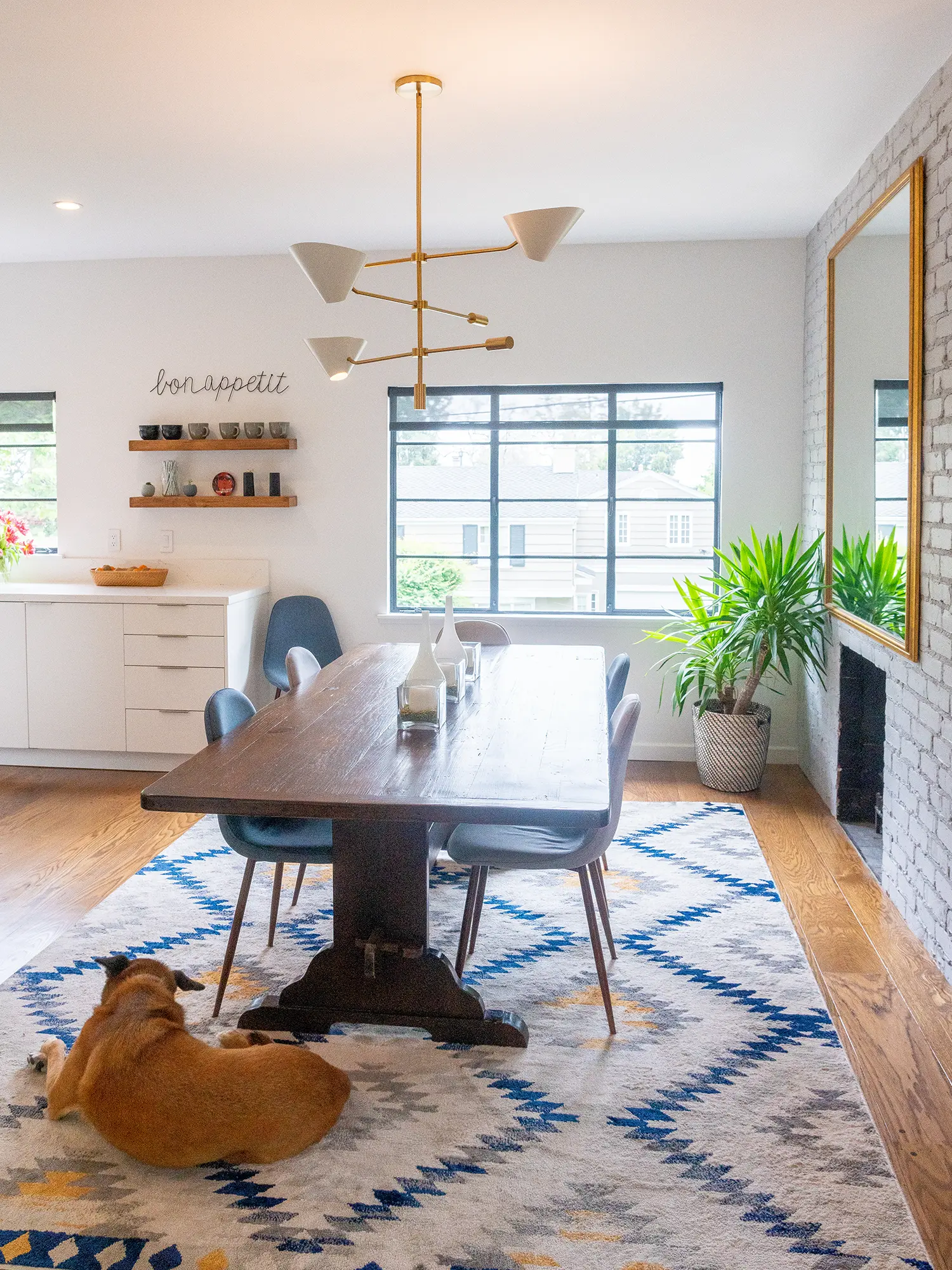 Open transitional kitchen and dining area, Piedmont ca 020