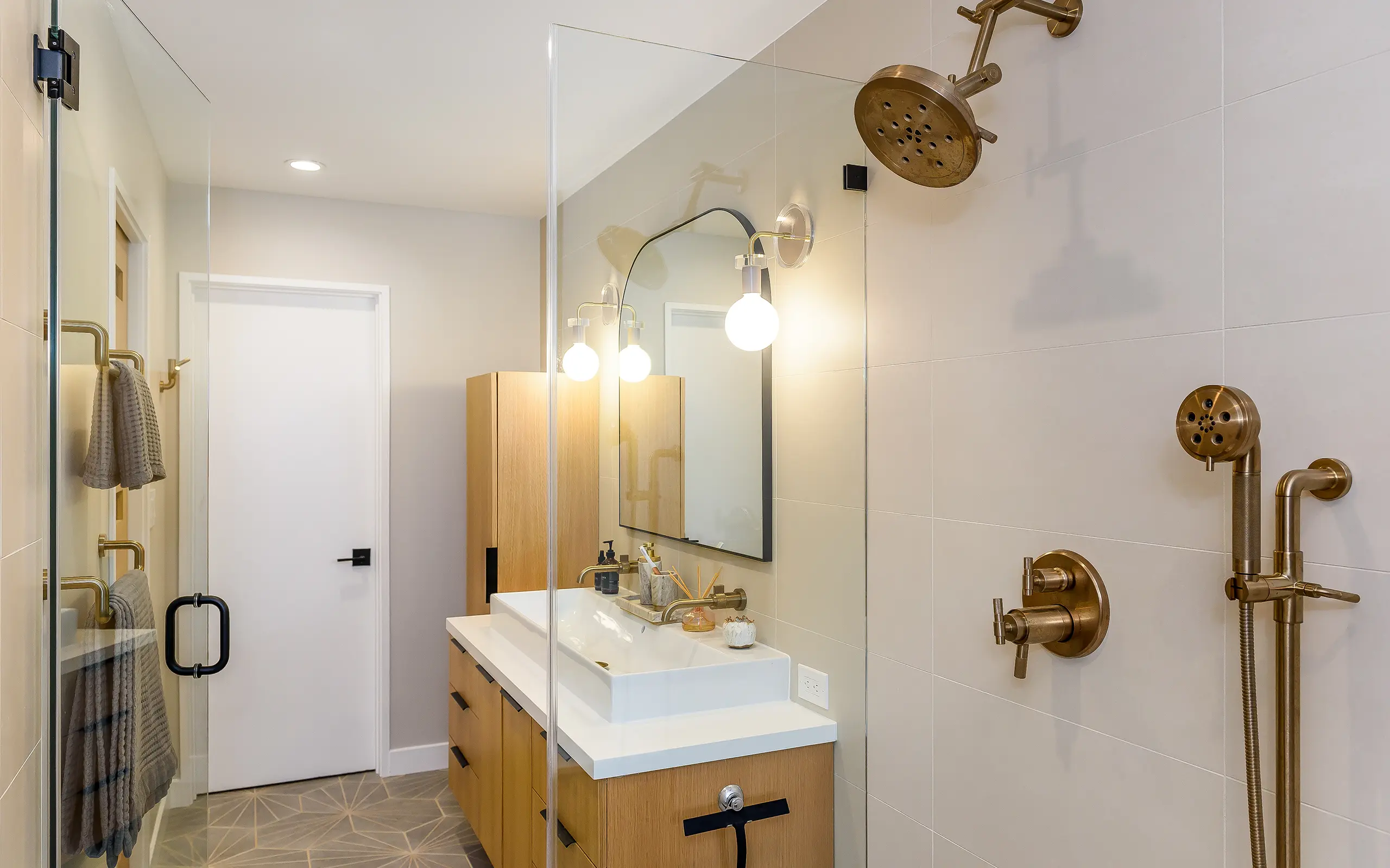 View from shower area modern bathroom, Oakland ca 006